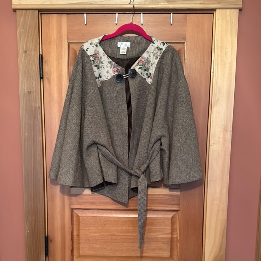 Freeway Brown Jacket with Floral Accents